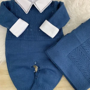 Conjunto Tricot azul jeans 