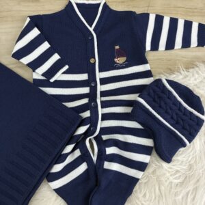 Kit Macacão e Manta marinho