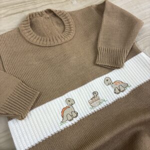 Kit Macacão e Manta Dino bege