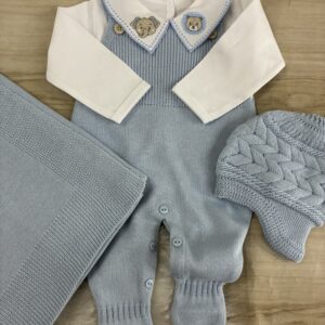 Saida maternidade  Tricot azul