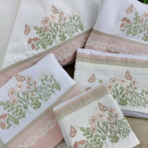 kit banho jardim rosé